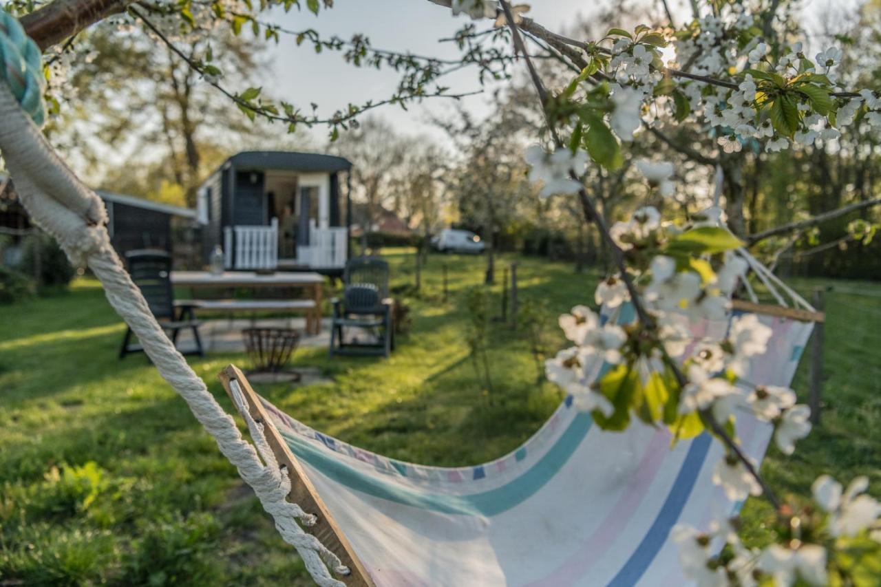 Pipowagen Elsebein Groningen Westerwolde Unieke Ligging Met Eigen Tuin En Vrij Uitzicht Over Veld Naar Natuurgebied Onstwedde 외부 사진